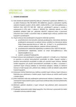 VŠEOBECNÉ OBCHODNÍ PODMÍNKY SPOLEČNOSTI BRENUS 2403